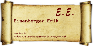 Eisenberger Erik névjegykártya